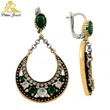 Gümüş Otantik Taşlı Küpe